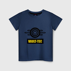 Футболка хлопковая детская Vault-tec, цвет: тёмно-синий