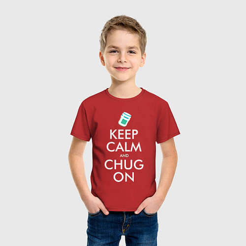 Детская футболка Keep Calm & Chug on / Красный – фото 3