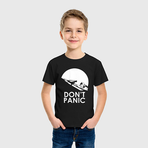 Детская футболка Elon: Don't Panic / Черный – фото 3