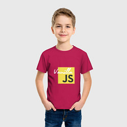 Футболка хлопковая детская Vanilla JS, цвет: маджента — фото 2