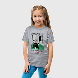 Футболка хлопковая детская Dostoevsky Crime, цвет: меланж — фото 2