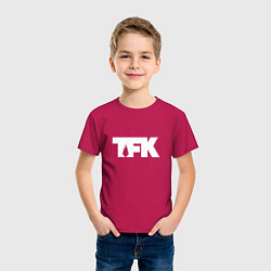 Футболка хлопковая детская TFK: White Logo, цвет: маджента — фото 2