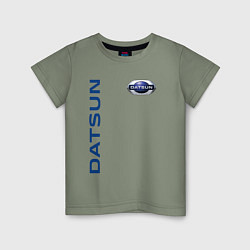 Футболка хлопковая детская Datsun логотип с эмблемой, цвет: авокадо