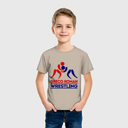 Футболка хлопковая детская Greco-roman wrestling, цвет: миндальный — фото 2
