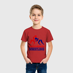 Футболка хлопковая детская Greco-roman wrestling, цвет: красный — фото 2