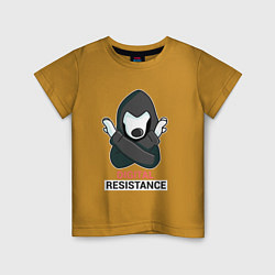 Футболка хлопковая детская Digital Resistance, цвет: горчичный