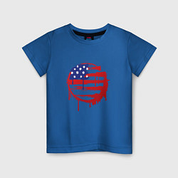 Футболка хлопковая детская Кровавая Америка цвета синий — фото 1