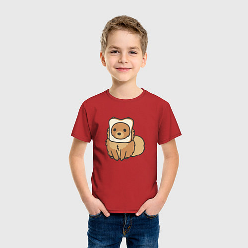 Детская футболка Шпиц нахлебник / Красный – фото 3