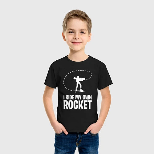 Детская футболка I ride my own rocket / Черный – фото 3