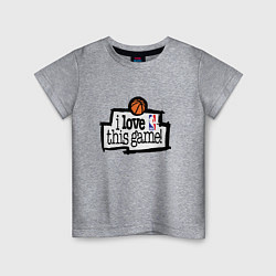 Футболка хлопковая детская Basketball: I love this game, цвет: меланж