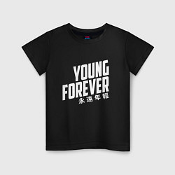 Футболка хлопковая детская Young Forever, цвет: черный