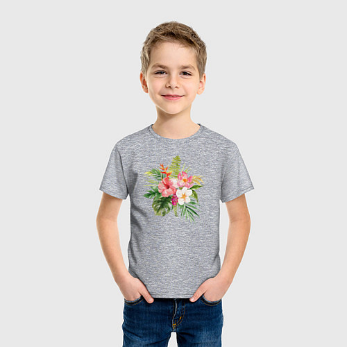 Детская футболка Букет цветов / Меланж – фото 3
