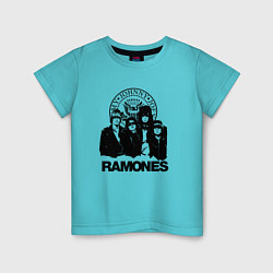 Футболка хлопковая детская Ramones Boys цвета бирюзовый — фото 1