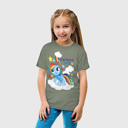 Футболка хлопковая детская Rainbow Dash, цвет: авокадо — фото 2