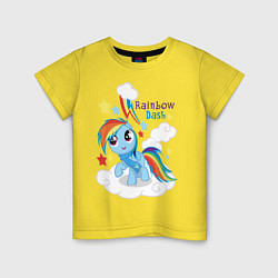 Футболка хлопковая детская Rainbow Dash, цвет: желтый