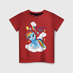 Футболка хлопковая детская Rainbow Dash, цвет: красный