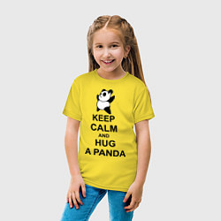 Футболка хлопковая детская Keep Calm & Hug A Panda, цвет: желтый — фото 2