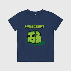Футболка хлопковая детская Minecraft Creeper, цвет: тёмно-синий