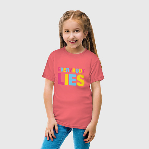 Детская футболка Everybody Lies / Коралловый – фото 4