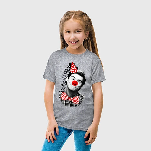 Детская футболка Джим Керри клоун / Меланж – фото 4