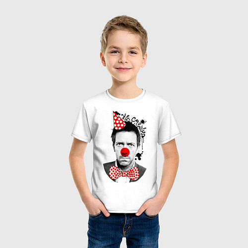 Детская футболка Хью Лори клоун / Белый – фото 3