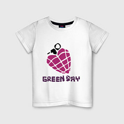 Футболка хлопковая детская Green Day is love, цвет: белый