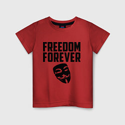Футболка хлопковая детская Freedom forever, цвет: красный