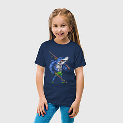 Футболка хлопковая детская Акула-охотник, цвет: тёмно-синий — фото 2