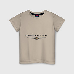 Футболка хлопковая детская Chrysler logo, цвет: миндальный
