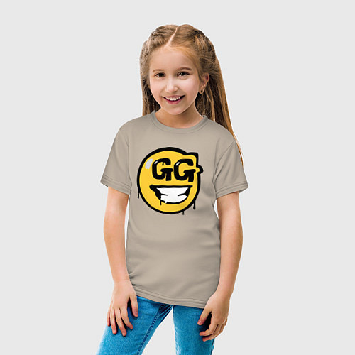 Детская футболка GG Smile / Миндальный – фото 4