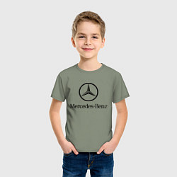Футболка хлопковая детская Logo Mercedes-Benz, цвет: авокадо — фото 2