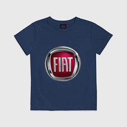 Футболка хлопковая детская FIAT logo, цвет: тёмно-синий