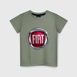 Футболка хлопковая детская FIAT logo, цвет: авокадо