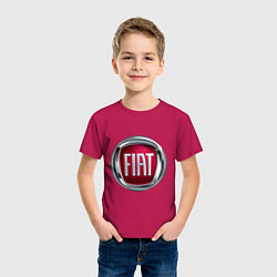 Футболка хлопковая детская FIAT logo, цвет: маджента — фото 2