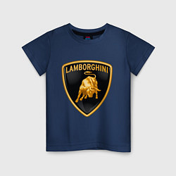 Футболка хлопковая детская Lamborghini logo, цвет: тёмно-синий