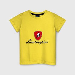 Футболка хлопковая детская Logo lamborghini, цвет: желтый