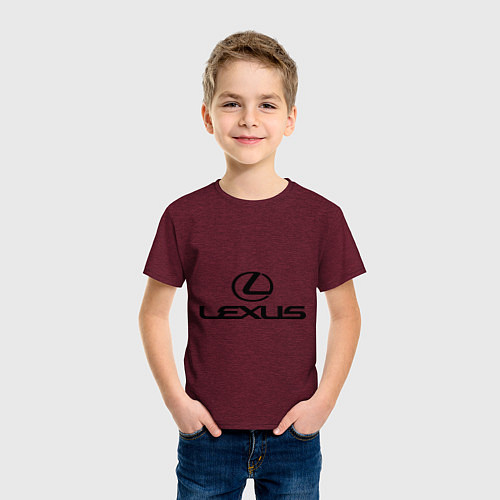 Детская футболка Lexus logo / Меланж-бордовый – фото 3