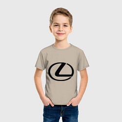 Футболка хлопковая детская Logo lexus, цвет: миндальный — фото 2