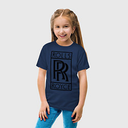 Футболка хлопковая детская Rolls-Royce logo, цвет: тёмно-синий — фото 2