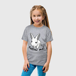 Футболка хлопковая детская Rabbit: follow me, цвет: меланж — фото 2