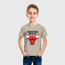 Футболка хлопковая детская Chicago Bulls, цвет: миндальный — фото 2