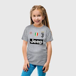 Футболка хлопковая детская FC Juventus, цвет: меланж — фото 2