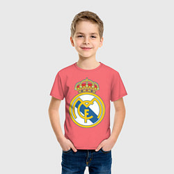 Футболка хлопковая детская Real Madrid FC, цвет: коралловый — фото 2