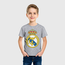 Футболка хлопковая детская Real Madrid FC, цвет: меланж — фото 2