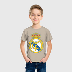 Футболка хлопковая детская Real Madrid FC, цвет: миндальный — фото 2