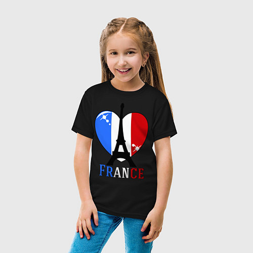 Детская футболка France Love / Черный – фото 4