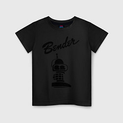 Футболка хлопковая детская Bender monochrome, цвет: черный