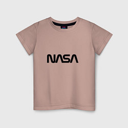 Футболка хлопковая детская NASA, цвет: пыльно-розовый