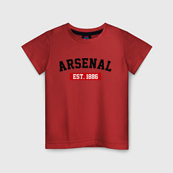 Футболка хлопковая детская FC Arsenal Est. 1886, цвет: красный