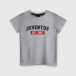 Футболка хлопковая детская FC Juventus Est. 1897, цвет: меланж
